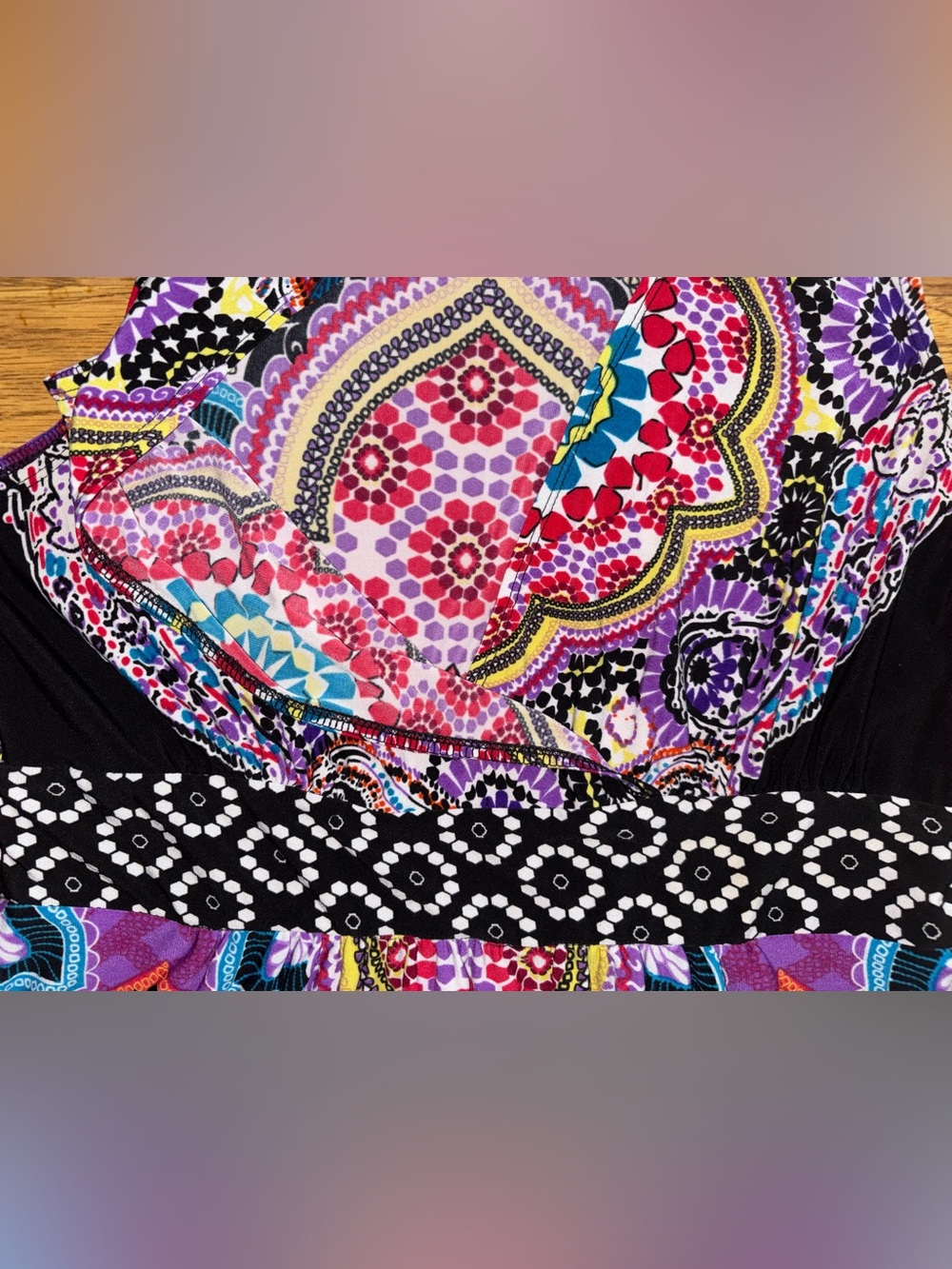New Directions Boho Paisley Maxi Dress Women’s Size Large Sleeveless V Neck - Picture 5 of 14